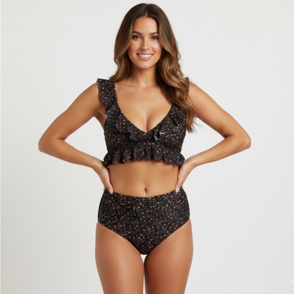 🥳 Women’s Floral Ruffle Bikini Set XL